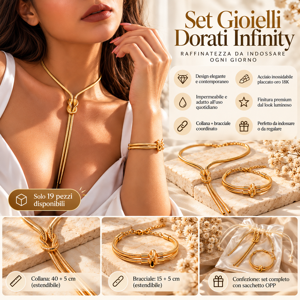 Infinity™ - Set Collana e Bracciale Elegante Donna