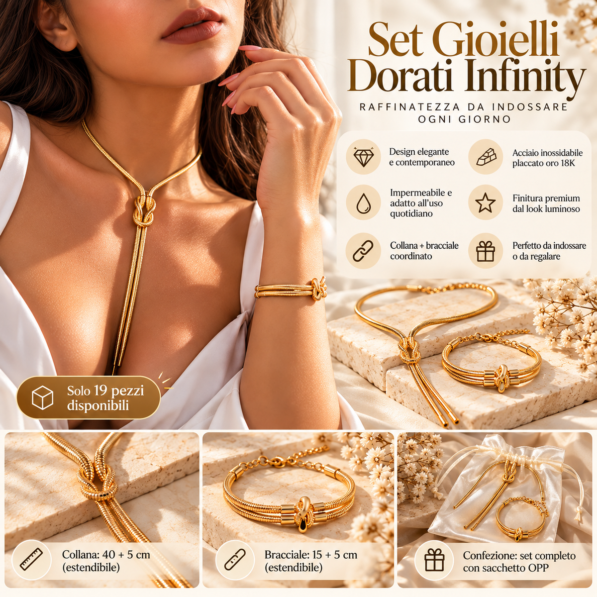 Infinity™ - Set Collana e Bracciale Elegante Donna
